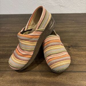 DANSKO JUTE PRO VEGAN STRIPE Multi Striped Clogs Size‎ US 4-5 EU 35 $120